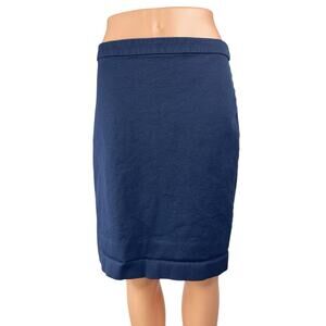 J.Crew Womens Blue Mid Rise Minimalist Midi Office Straight Pencil Skirt Size 10